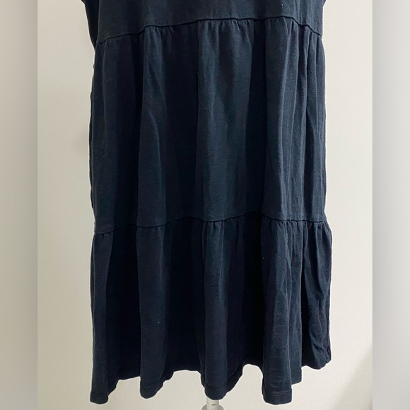 GAP Womens XXL Solid Black Sleeveless Tiered Ruffle Flounce Dress Classic Preppy - Picture 7 of 16